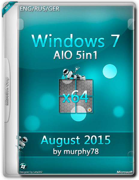 Windows 7 SP1 x64 AIO 5in1 August 2015 by murphy78 (ENG/RUS/GER) на Развлекательном портале softline2009.ucoz.ru