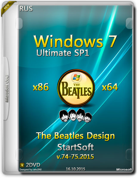 Windows 7 Ultimate SP1 x86/x64 The Beatles Design StartSoft v.74-75.2015 (RUS) на Развлекательном портале softline2009.ucoz.ru