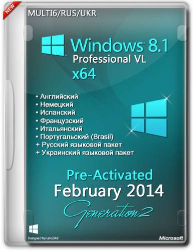 Windows 8.1 Pro VL x64 IE11 ESD Feb2014 (MULTI6/ENG/RUS/GER/UKR) на Развлекательном портале softline2009.ucoz.ru
