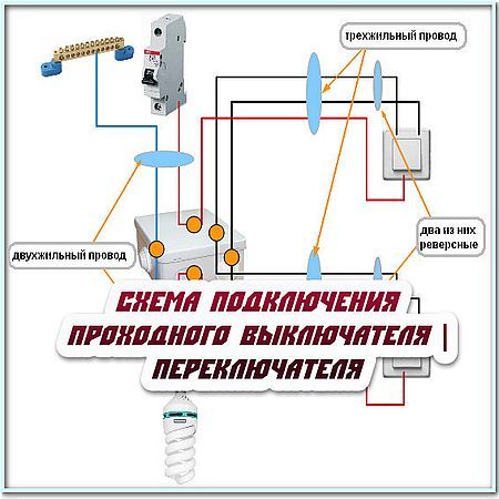 Схема подключения проходного выключателя, переключателя (2016) на Развлекательном портале softline2009.ucoz.ru