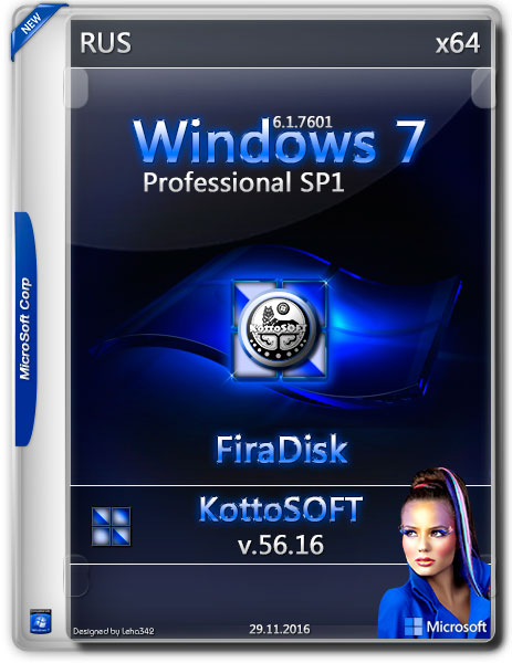 Windows 7 Professional SP1 x64 v.56.16 KottoSOFT FiraDisk (RUS/2016) на Развлекательном портале softline2009.ucoz.ru