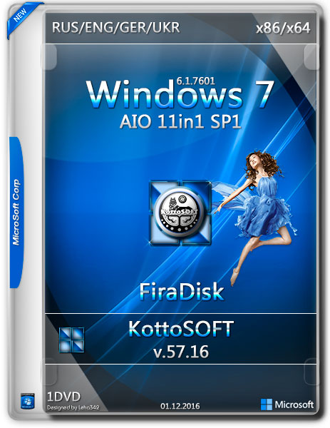 Windows 7 SP1 11in1 x86/x64 KottoSOFT v.57.16 FiraDisk (RUS/2016) на Развлекательном портале softline2009.ucoz.ru