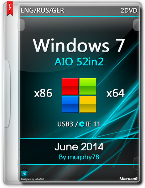Windows 7 SP1 AIO 52in2 x86/x64 IE11 June 2014 (ENG/RUS/GER) на Развлекательном портале softline2009.ucoz.ru