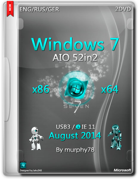 Windows 7 SP1 AIO 52in2 x86/x64 IE11 August 2014 (ENG/RUS/GER) на Развлекательном портале softline2009.ucoz.ru