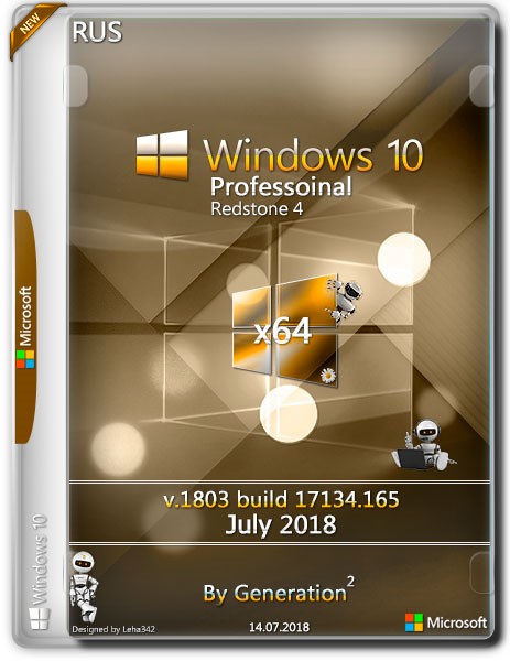 Windows 10 Pro x64 RS4 v.1803.17134.165 July 2018 by Generation2 (RUS) на Развлекательном портале softline2009.ucoz.ru
