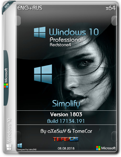 Windows 10 Pro x64 1803.17134.191 Simplify by aXeSwY & TomeCar (ENG+RUS/2018) на Развлекательном портале softline2009.ucoz.ru