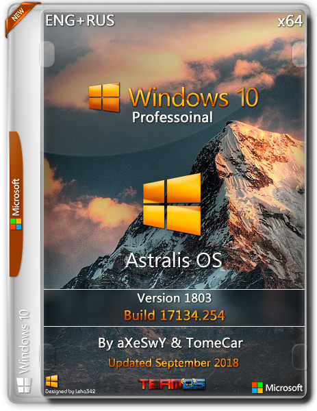 Windows 10 Pro x64 17134.254 Astralis OS by aXeSwY & TomeCar (ENG+RUS/2018) на Развлекательном портале softline2009.ucoz.ru