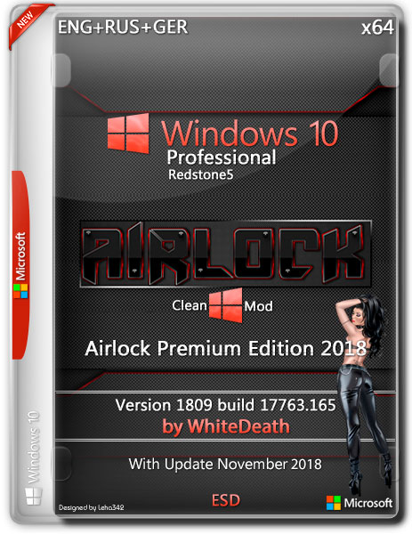 Windows 10 x64 17763.165 Airlock Premium Edition 2018 Clean Mod (ENG+RUS+GER/2018) на Развлекательном портале softline2009.ucoz.ru