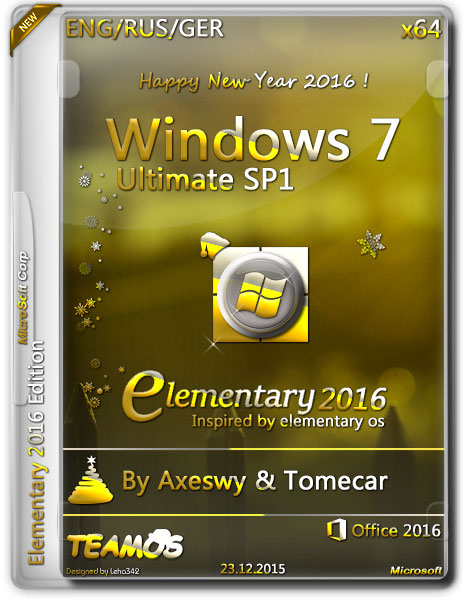 Windows 7 Ultimate SP1 x64 Elementary 2016 by Axeswy & Tomecar (ENG/RUS/GER) на Развлекательном портале softline2009.ucoz.ru