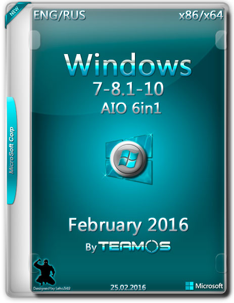 Windows 7-8.1-10 AIO 6in1 x86/x64 February 2016 by TEAM OS (ENG/RUS/2016) на Развлекательном портале softline2009.ucoz.ru