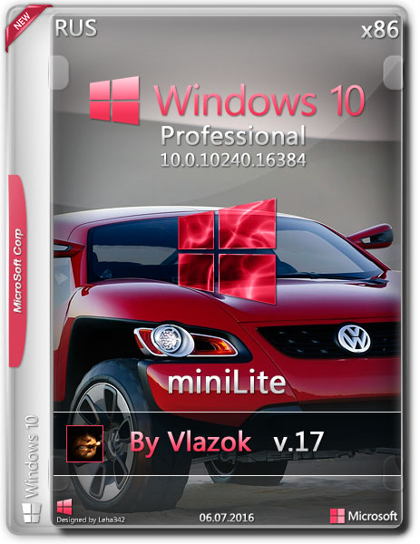 Windows 10 Pro x86 miniLite 10.0.10240.16384 v.17 by Vlazok (RUS/2016) на Развлекательном портале softline2009.ucoz.ru