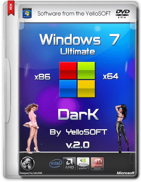 Windows 7 Ultimate SP1 x86/x64 Dark v.2.0 by YelloSOFT (2014/RUS) на Развлекательном портале softline2009.ucoz.ru