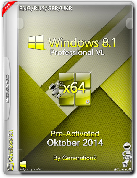 Windows 8.1 Pro VL x64 Pre-Activated Oktober 2014 by Generation2 (ENG/RUS/GER/UKR) на Развлекательном портале softline2009.ucoz.ru