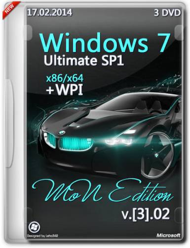 Windows 7 SP1 Ultimate x86+x64 MoN Edition [3].02 + WPI (3DVD/RUS/17.02.2014) на Развлекательном портале softline2009.ucoz.ru